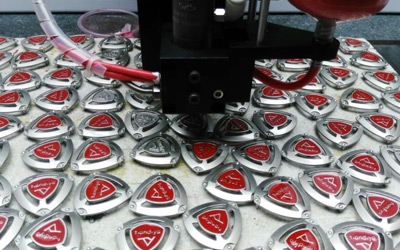 全自動商標滴膠機滴膠樣品