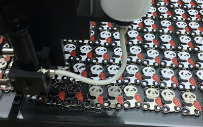 熊貓鑰匙扣點膠