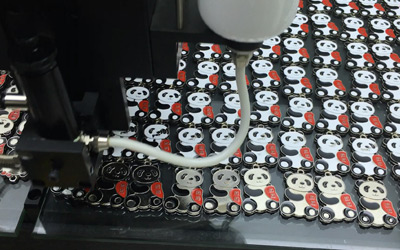 熊貓鑰匙扣點膠